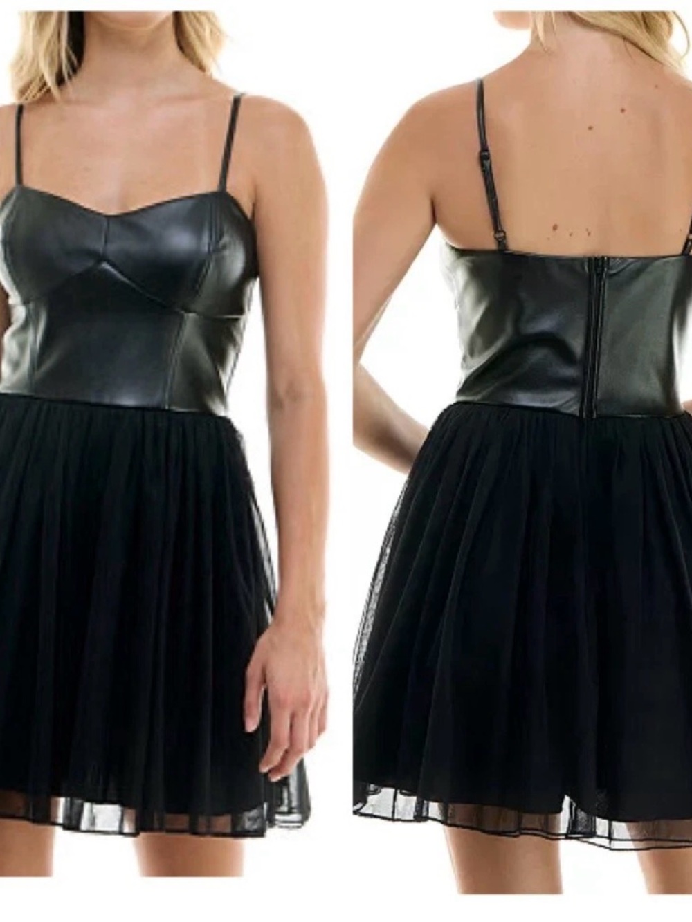 Speechless pleather black mini dress